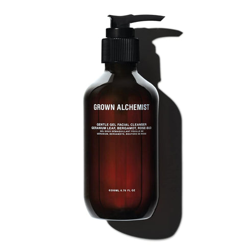 Grown Alchemist Gentle Gel Facial Cleanser with Bergamot and Rosebud. Hydrating Exfoliating Face Wash with Willow Bark, a Salicylic Acid Alternative. Natural Facewash for Men and Women